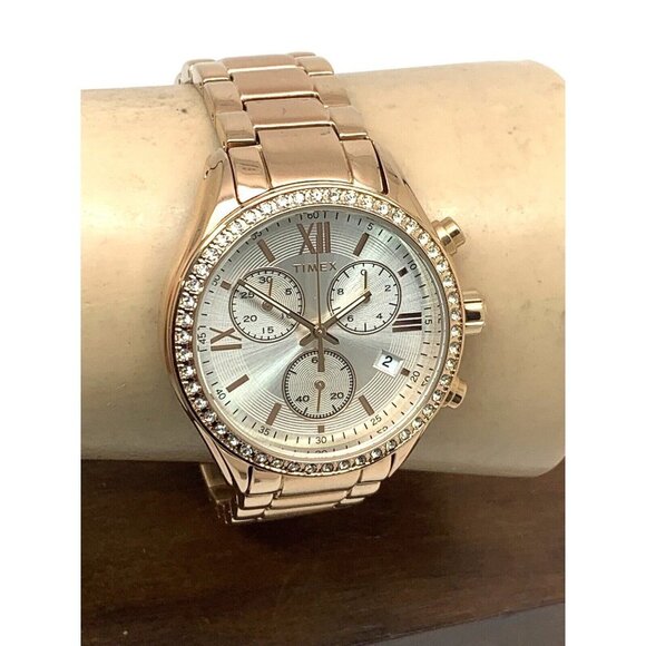 Timex Women's Watch TW2V57900 Quartz Chronograph Silver Dial Rose Gold 3… - Picture 11 of 14